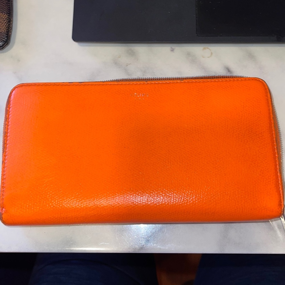 Orange Celine wallet